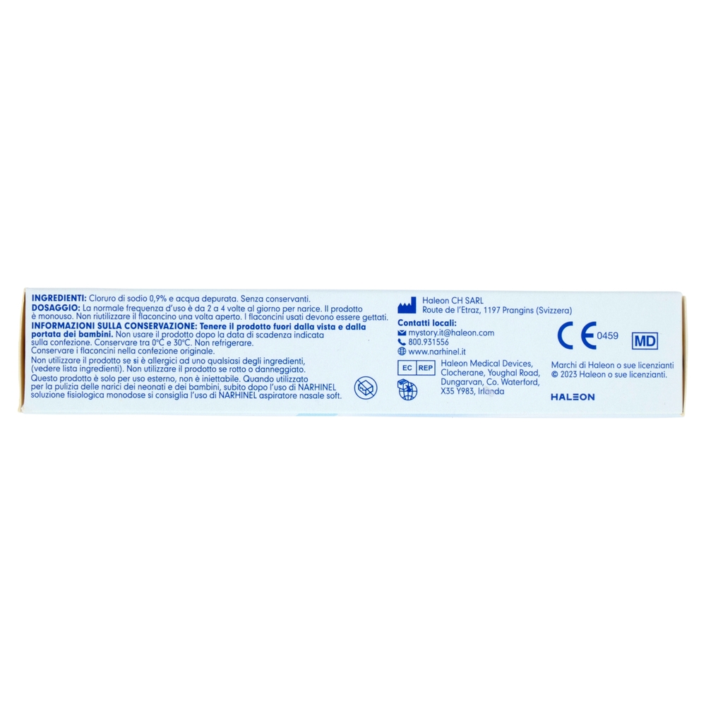 Narhinel soluzione fisiologica, salina isotonica con cloruro di sodio 20 flaconi da 5 ml